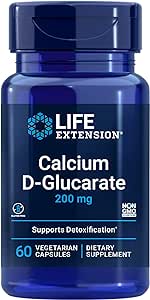 Life Extension Neuro-mag Magnesium L-threonate Brain Health Memory & Attention Gluten Free Vegetarian Non-GMO 90 Capsules & Calcium D-Glucarate 200mg 60 Capsules Detoxification Support
