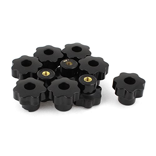 uxcell 10 Pcs 32mm Dia M6 Thread Screw On Type Star Head Clamping Knob Grip