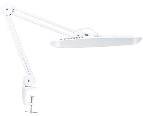 Neatfi XL 2,200 Lumens LED Task Lamp with Clamp | 24W Super Bright Desk Lamp | 117PCS SMD LED | 20” Ultra Wide Lamp | 4-Level Brightness Dimmable | Eye-Caring LED Lamp | Table Clamp LED Light (White)