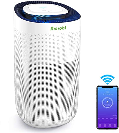 Amrobt Air Purifiers for Home Large Room 538 SQ.FT with H13 True HEPA 3 Filtration Stage, Alex APP Control Air Cleaner for Allergies Pets Hair Mold Pollen Dust and Smokers, 25db Quiet Air Purifier