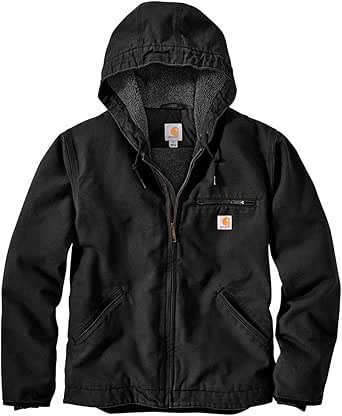 Carhartt Men's Relaxed Fit Washed Duck Sherpa-Lined Jacket