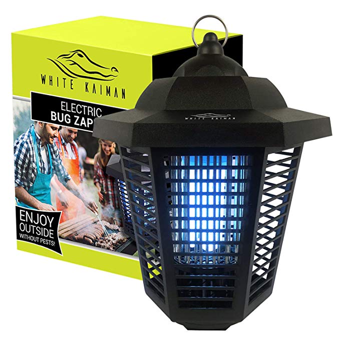 White Kaiman Electric Bug Zapper Lamp for Outdoors & Indoors - High Powered 20W UV Tube Insect Attracting Mosquito Killer