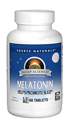 Source Naturals Melatonin 5mg Sleep Support Promotes Restful Sleep and Relaxation - 60 Tablets
