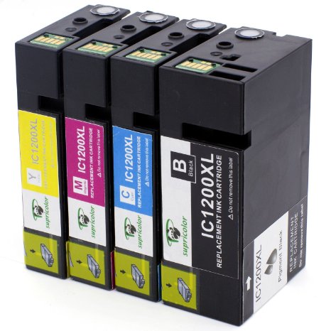 Supricolor 4 Pack Ink Cartridge Replacement for Canon PGI-1200 XL PGI-1200XL PGI1200XL High Yield(1 Black 1 Cyan 1 Magenta 1 Yellow) Compatible with Canon Maxify MB2020 Maxify MB2320 Printer.