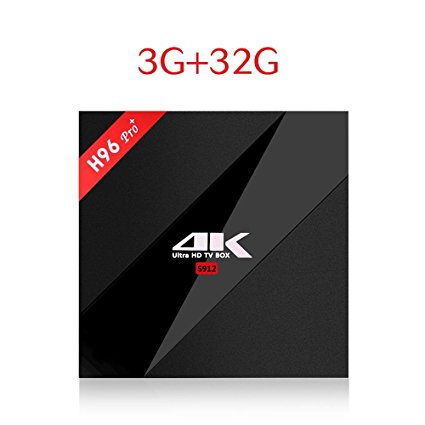 3G/32G H96 Pro Plus Latest Android 7.1 TV Box Amlogic S912 Octa-core CPU Dual-band WIFI 2.4GHz/5.0GHz 1000M LAN 4K 2K Set Top Box