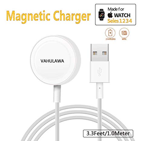 Watch Charger, iWatch Charger Charging Cable, Magnetic Wireless Portable Charger Pad 3.3 ft/1.0m Charging Cable Cord for iWatch Series 3 2 All 38mm 42mm iWatch (White)