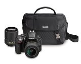 Nikon D3300 DX-format DSLR Kit w 18-55mm DX VR II and 55-200mm DX VR II Zoom Lenses and Case Black