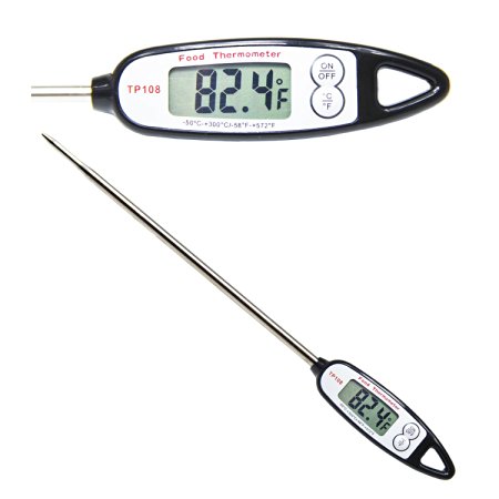 Lotee Instant Read Digital Meat Thermometer - Best Cooking Thermometer for All Food, BBQ, Kitchen,Candy and Bath Water, grill Thermometer with LCD Screen - Long Probe - Auto Shutdown