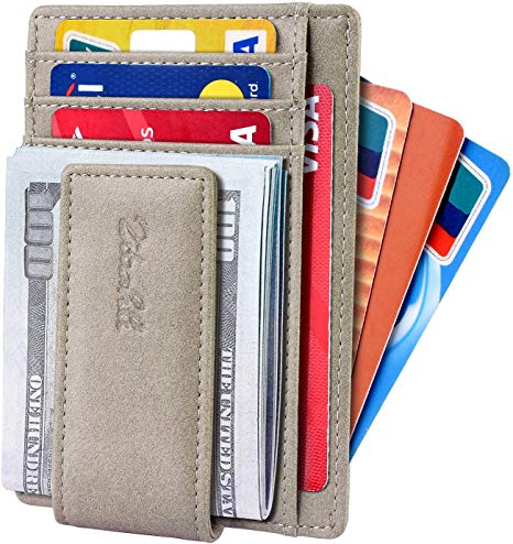 Slim & Minimalist Bifold Front Pocket Wallet with Strong Magnet  Money Clip for men,Effective RFID Blocking & Anti-magnetic