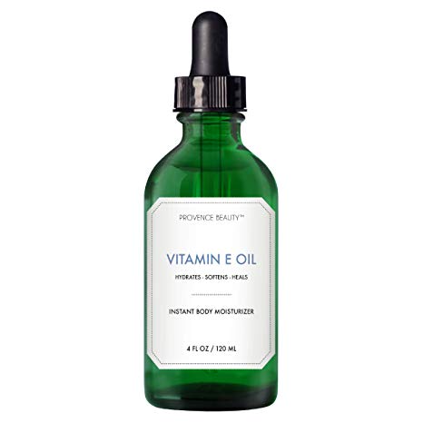 Provence Beauty | Instant Body Moisturizer Vitamin E Oil - Hydrates   Softens   Heals - Versatile Essential Oil: Also For Face, Nails and Hair. Powerful Healing, Anti-Aging, Hydration Therapy - 4OZ
