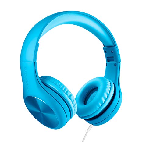 LilGadgets New Connect  Pro Premium Volume Limited Wired Headphones with SharePort for Children/Kids (Blue)