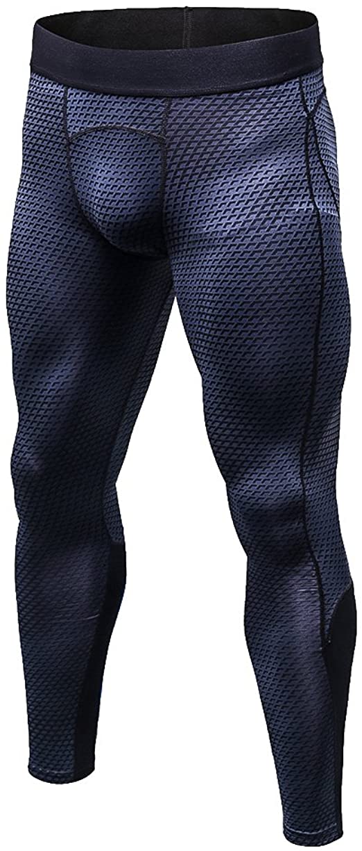 Bmeigo Men Workout Leggings 3D Running Gym Exercise Compression Tights Sport Pants