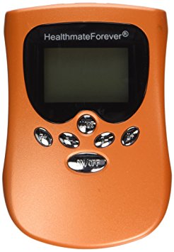 Lifetime Warranty, FDA cleared HealthmateForever TENS unit 8 modes dual outputs pain relief system Handheld digital Electronic Pulse mini micro Massager, Massage for Pain Relief, ultimate physical therapy portable body plus pulse impulse massager, pain relief system device, OTC FDA cleared product, Electrotherapy Pain Management, PM8 (Orange sporty color)