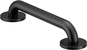 Moen Concealed Grab Bar AC Matte Black 12-Inch Bathroom Safety Grab Bar, R8712BL