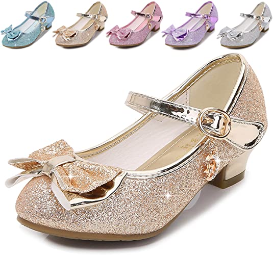 Cadidi Dinos Girls Dress Shoes Wedding Party Heel Mary Jane Princess Flower Shoes (Toddler/Little Kid/Big Kid)