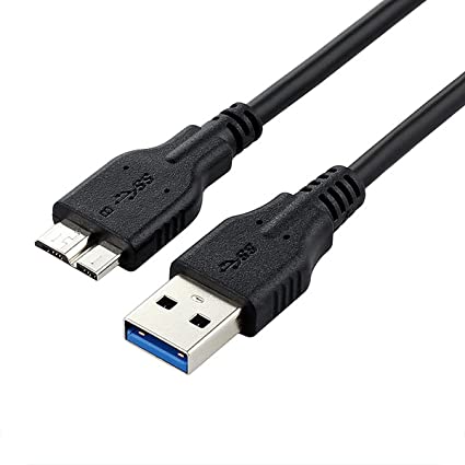 Carebol Super Speed USB 3.0 Cable - A-Male to Micro-B for External Hard Drives, for Galaxy S5, Note 3,Note Pro 12.2 Charge and Data Sync Cord, Camera, Hard Drive and More 10cm Black