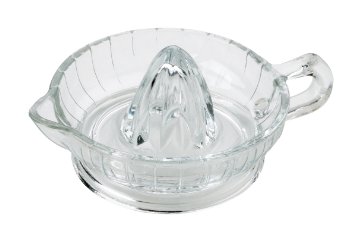 HIC Citrus Juicer Reamer with Handle and Pour Spout Heavyweight Glass 65-Inches x 3-Inches