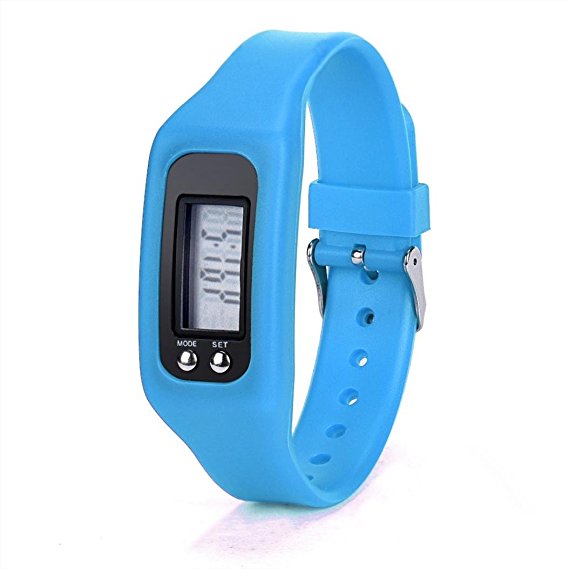 Perman Durable Digital LCD Pedometer Run Step Walking Distance Calorie Counter Watch Bracelet