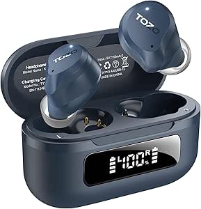 TOZO NC9 2024 Wireless Earbuds Active Noise Cancelling 6 Mics ENC Clear Call IPX8 Waterproof in Ear Bluetooth 5.3 Headphones Stereo Bass Heasets 59H Playtime with LED Display 32 EQs via APP