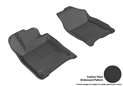 3D MAXpider L1HD07411509 Front Row Custom Fit All-Weather Floor Mat for Select Honda Civic Coupe/Hatchback/Sedan Models - Kagu Rubber (Black)