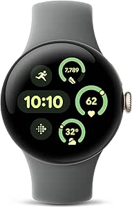 Google Pixel Watch 3 (41mm) - Android Smartwatch with Heart Rate Tracking, Advanced Running from Fitbit, Fitness Insights, 24-Hour Battery - Champagne Gold Aluminum Case - Hazel Band - Wi-Fi