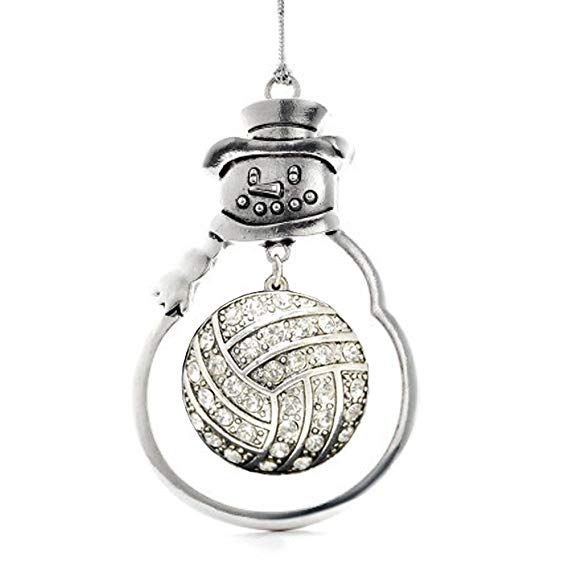 MadSportsStuff Volleyball Ornament with Crystal Volleyball Charm