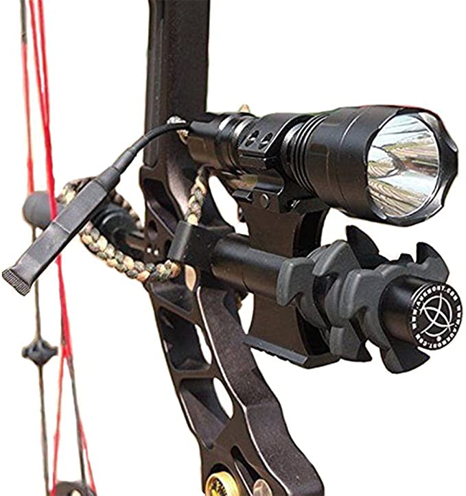 AUKMONT Tactical C8Q5 600 Lumen Archery Compound CNC 20mm Bow Stabilizer Sight Flashlight with Damper Mount
