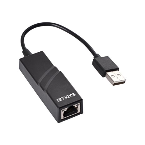 Smays USB to Ethernet Adapter Android / Apple Mac / Linux / Windows XP 7 10 compatible Tablet Laptop Computer (Realtek RTL8152 Chipset RJ45 10/100 LAN Network)