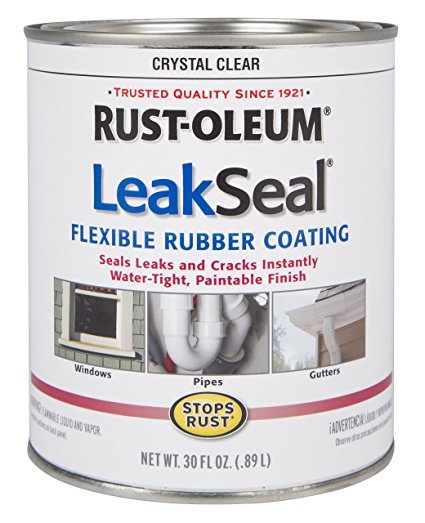Rust-Oleum 275116 Stop Rust Leak Seal Flexible Rubber Coating Sealant, Crystal Clear - 2 Pack