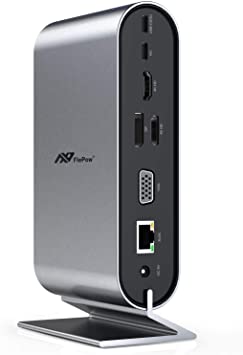 USB C Docking Station - 17 in 1 Triple Display 4K Laptop Docking Station for Mac Pro Thunderbolt 3 and USB C Laptops (Dual HDMI,DP/VGA,Gigabit Ethernet,100W PD,4USB Ports)