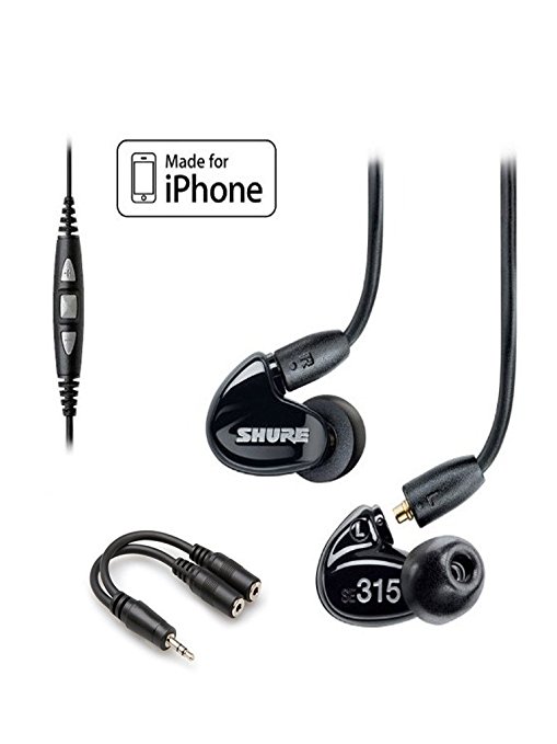 Shure SE315 Earphones (Black) & CBL-M- K Music Phone Cable with Remote   Mic for iPhone, iPod and iPad