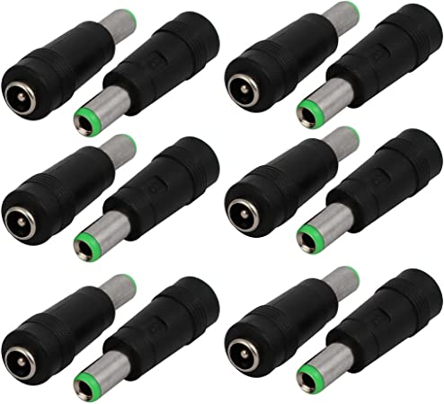 Sourcingmap DC Power Converter 5.5x2.5mm Female Jack to 6.3x3.0mm Male Adapter Barrel Connector 12pcs