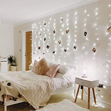 LE LED Curtain Lights, 9.8x9.8ft, 306 LED, 8 Modes, Plug in Twinkle Lights, Cool White, Indoor Outdoor Decorative Wall Window String Lights for Bedroom, Party, Wedding Backdrop, Patio Décor and More