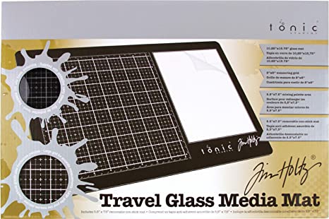 Tonic Studios Tim Holtz Travel Glass Media Mat 10.25"X15.5", Multi