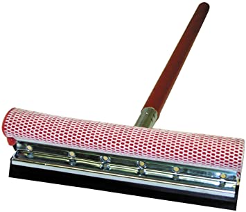 Carrand 9047R Red 8" Metal Squeegee Head with 36" Wood Handle