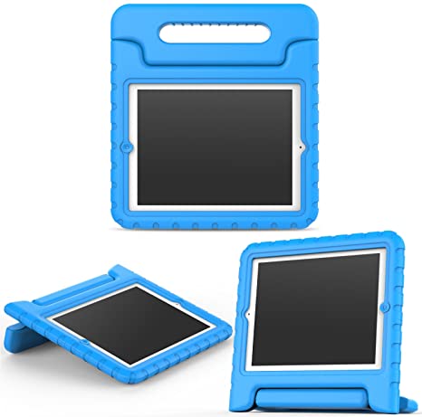 MoKo Case Fit iPad 2/3 / 4 - Kids Shock Proof Convertible Handle Light Weight Super Protective Stand Cover Compatible with iPad 2 / The New iPad 3 (3rd Gen) / iPad 4, Blue