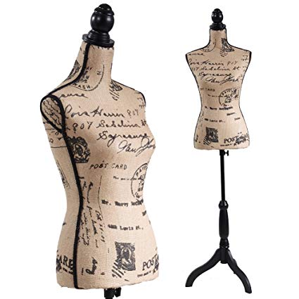 Female Mannequin Dress Form Torso Tripod Stand Display