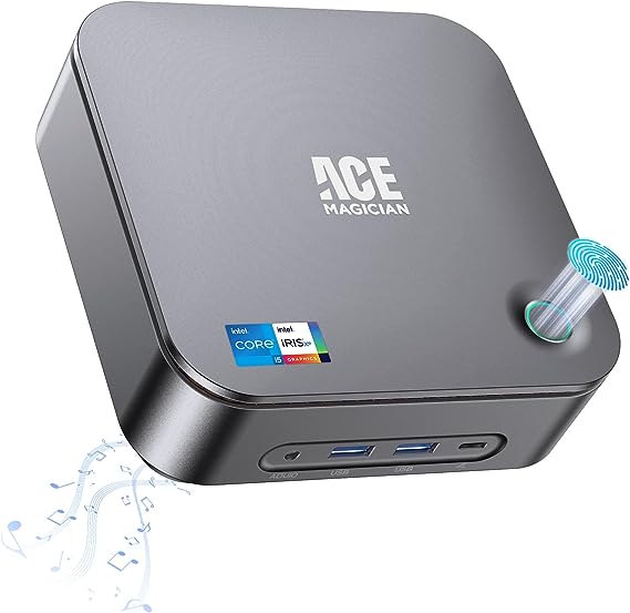 ACEMAGICIAN TK11 Mini PC, Intel Core i7 11390H (up to 5.0Ghz),16GB DDR4 512GB NVME SSD Micro PC with Win 11 Pro | WiFi 6 | BT 5.2 | 8K UHD | Fingerprint | Thunderbolt 4 | Built in Speaker