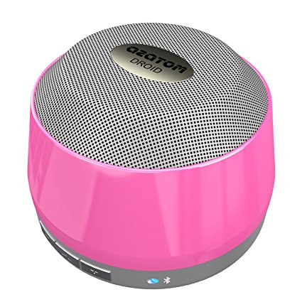 AZATOM ® Droid - Powerful Bluetooth 4.0 Speaker - Dual 5W driver and Woofer - Deep Powerful Bass - Designed In the UK - Auto reconnect - 16 Hours of Music - Quick charge battery - Pink