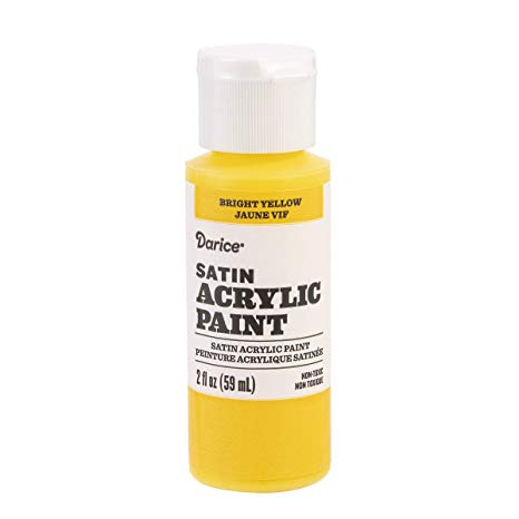 Darice 30062595 Satin Bright Yellow, 2 Ounces Acrylic Paint