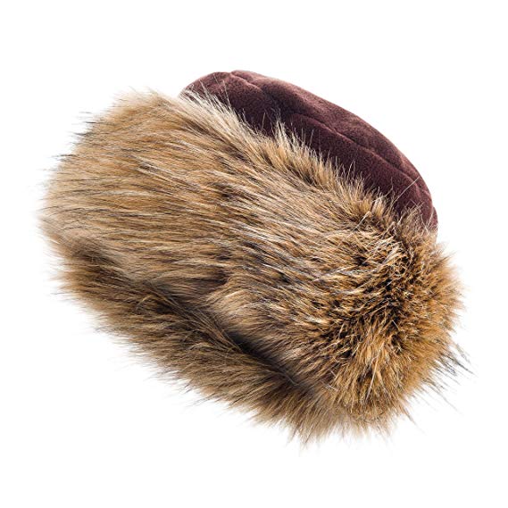 Futrzane Faux Fur Trimmed Winter Hat for Women - Classy Russian Hat with Fleece