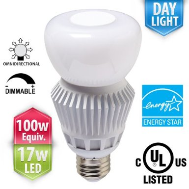 PacLights 100w Replacement 17-watt Dimmable LED Daylight Omnidirectional Omni100 Light Bulb 1600 lumens E26 Medium Base A21 UL Listed with Energy Star