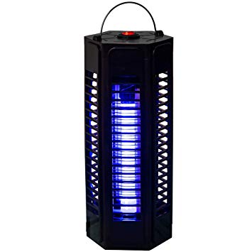 PrettyQueen Indoor Outdoor Mosquito Trap Bug Zapper Electronic Mosquito Killer Lamp Pest Bug Killer Trap Night Light UV LED Insect Fly Killer for Home Garden Camping Travel Black (OneSize, Black 1)