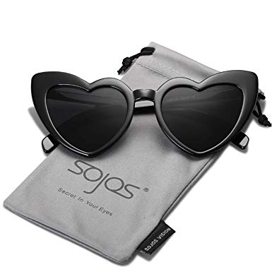 SOJOS Heart Shaped Sunglasses Clout Goggle Vintage Cat Eye Mod Style Retro Glasses Kurt Cobain