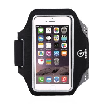 iPhone 6 armband, Atolla Sport armband for iPhone 6S 6 5S 5 Galaxy S6 S6 Edge S5 Outdoor Workout Arm Band Smart Phone Running Bag For the Phone Under 5.1 inches(Black)