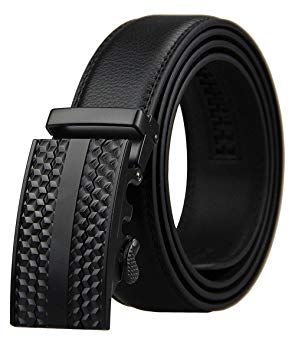 KHC Men's Dress Belt 1.37",Oversized, Wide Ratchet Belt for Men with Sliding Buckle Color Black Size S
