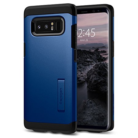 Samsung Galaxy Note 8 Case, Spigen® [Tough Armor] Galaxy Note 8 Case with Kickstand and Extreme Heavy Duty Protection and Air Cushion Technology for Galaxy Note 8 (2017) - Deepsea Blue - 587CS22083