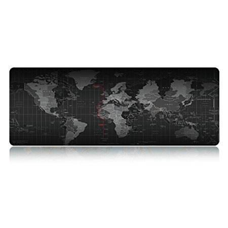 LIEBIRD Vintage Style CA/Canada Flag Mouse Mat Extended Xxxl Gaming Mouse Pad 31.5Lx11.8W (World Map-XL)