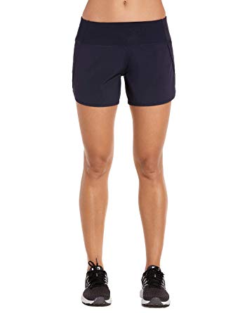 CRZ YOGA Women's Workout Sports Running Shorts Pants with Zip Pocket - 4 inch