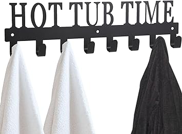 Towel Hooks Towel Rack for Hot Tub Accessories, Pool Bathroom Towel Holder, Robe Storage Rack, Outdoor Hot Tub Accessories for Towels, Robes, Coat, Swimsuit
